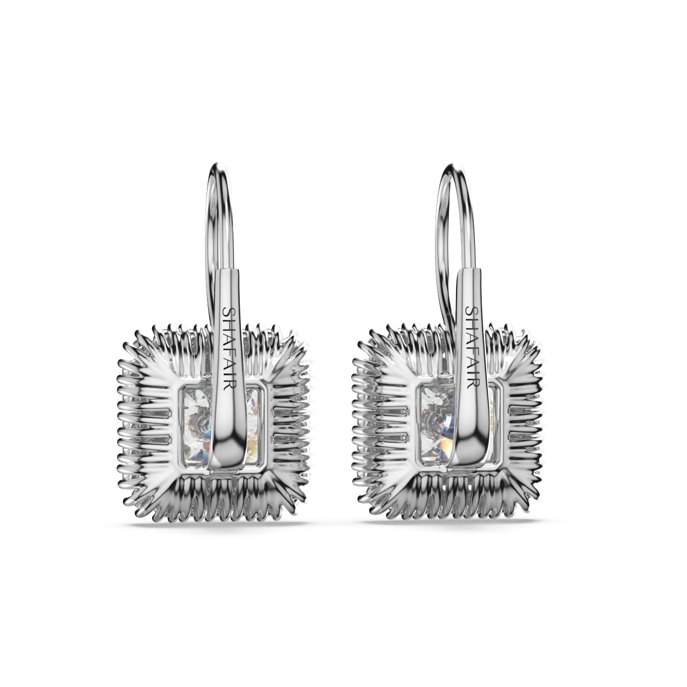 ASSCHER HALO DIAMOND SOLITAIRE HOOPS
