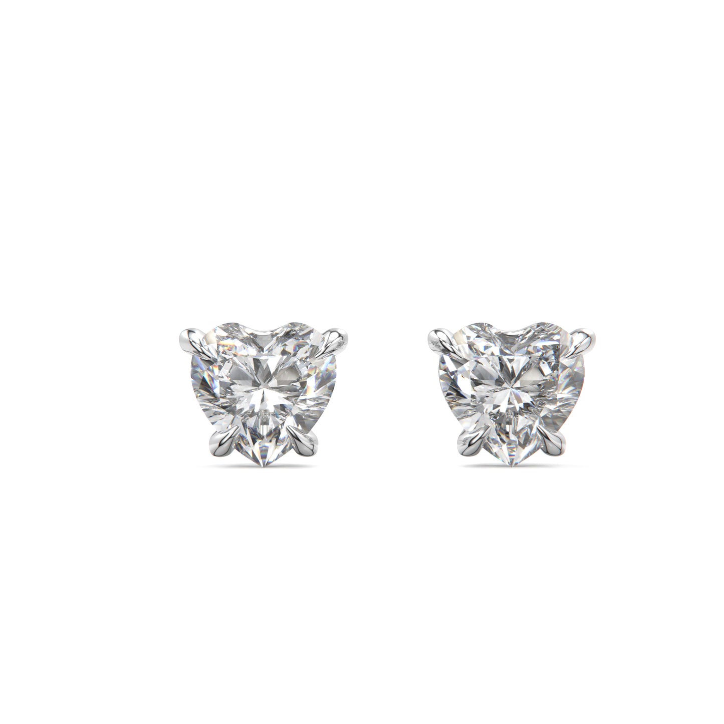 HEART DIAMOND SOLITAIRE STUDS