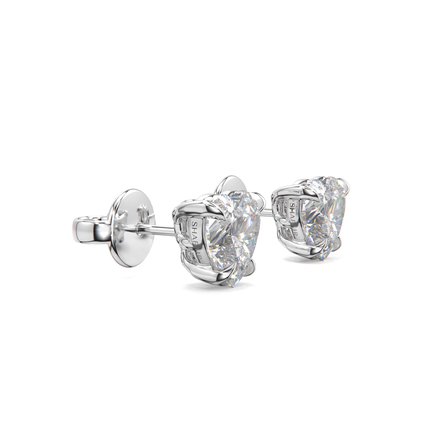 HEART DIAMOND SOLITAIRE STUDS