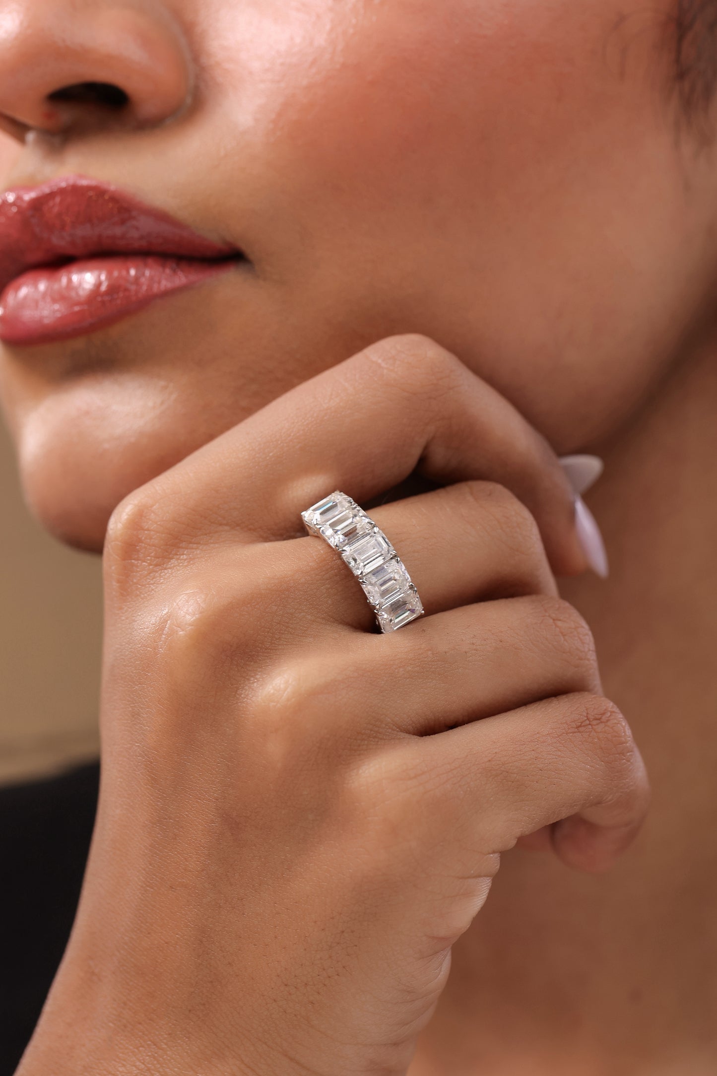 Emerald Cut Diamond Eternity Band