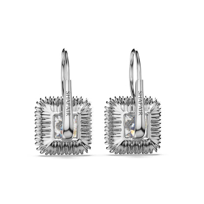 ASSCHER HALO DIAMOND SOLITAIRE HOOPS