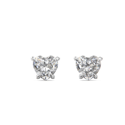 HEART DIAMOND SOLITAIRE STUDS