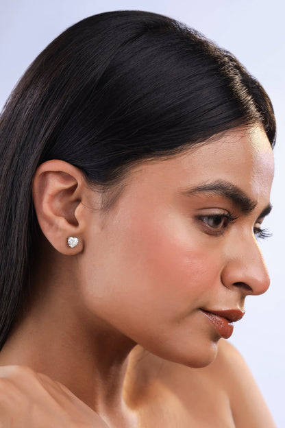 HEART DIAMOND SOLITAIRE STUDS